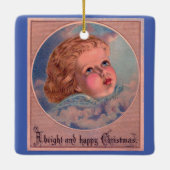 Vintage Sweet Angel Face Ceramic Ornament (Achterkant)