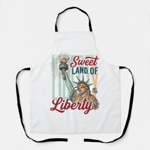 Vintage Sweet Land of Liberty Patriottisch T-shirt Schort