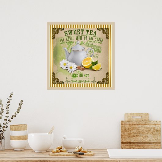 Vintage Sweet Tea Poster (Keuken)