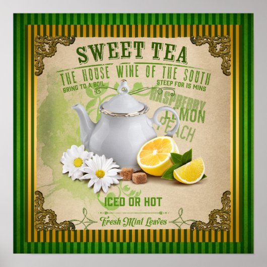Vintage Sweet Tea Poster (Voorkant)