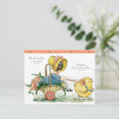 VINTAGE SWEETEST TREAT "CHIRPY CHICKIES" FEESTDAGENKAART (Staand voorkant)