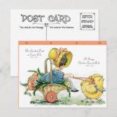 VINTAGE SWEETEST TREAT "CHIRPY CHICKIES" FEESTDAGENKAART (Voorkant / Achterkant)