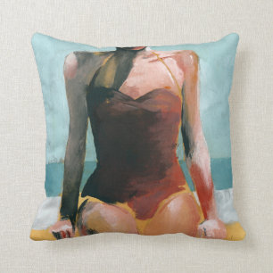 Vintage Swim - Rood Zwempak Kussen