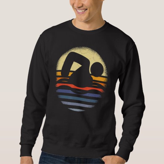 Vintage Swimming Swim Team Trui (Voorkant)