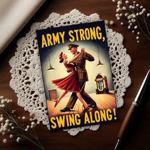 Vintage Swing Dance Hommage aan Krijgsdienst Briefkaart
