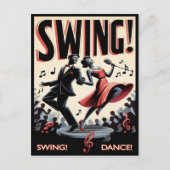 Vintage Swing Dance Night Briefkaart (Voorkant)