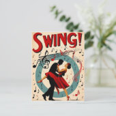 Vintage Swingdans Nacht Briefkaart (Staand voorkant)