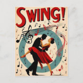 Vintage Swingdans Nacht Briefkaart (Voorkant)