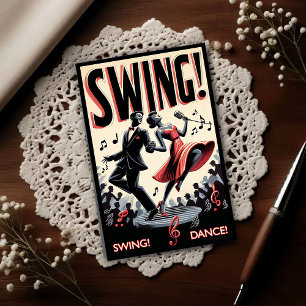 Vintage Swingdans Nacht Briefkaart