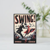 Vintage Swingdans Nacht Briefkaart (Staand voorkant)