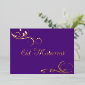 Vintage Swirls - Eid Mubarak nr2 Folie Uitnodiging (Staand Voorkant)