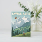 Vintage Swiss Alps Travel Briefkaart (Staand voorkant)