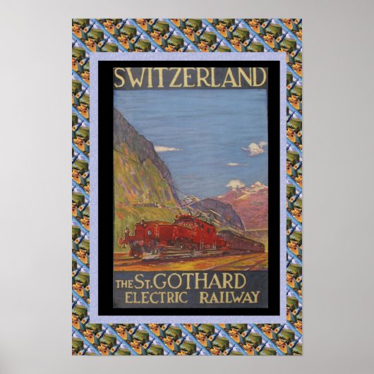 Vintage Swiss Railway Switzerland electric railway Poster (Voorkant)