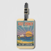 Vintage Sydney Australia Travel Iconic City View Bagagelabel (Voorkant (verticaal))