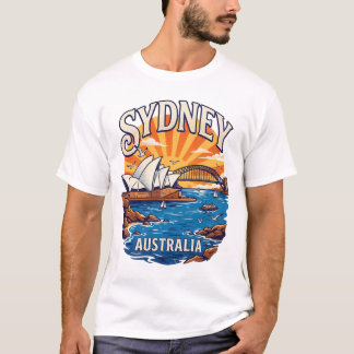 Vintage Sydney Australië Heren T-Shirt