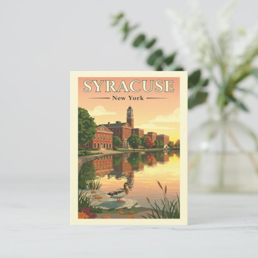 Vintage Syracuse New York Briefkaart (Staand voorkant)