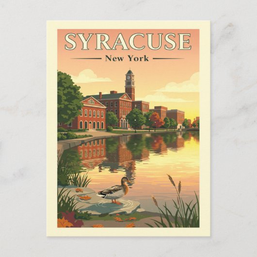 Vintage Syracuse New York Briefkaart (Voorkant)