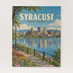 Vintage Syracuse New York Silhouette Waterfront Legpuzzel