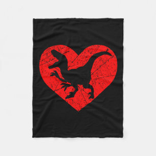 Vintage T Rex Dinosaur Liefhebber Hart Liefde Vale Fleece Deken