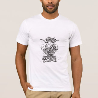 Vintage T-shirt met doodshoofd en gekruiste gewere