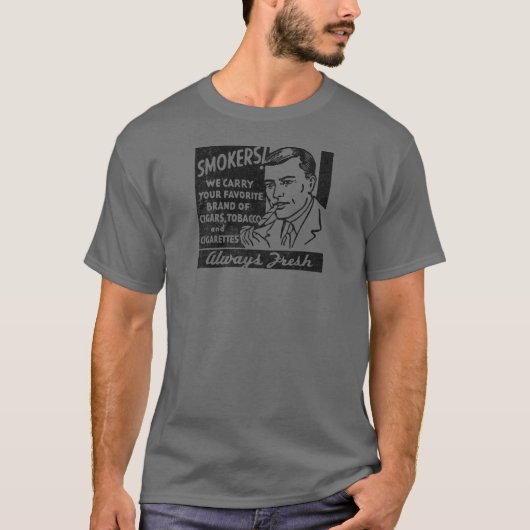 Vintage T-shirt voor rokers heren (Voorkant)