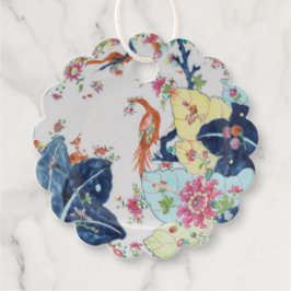 vintage Tabak Blauw en wit met roze label