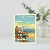 Vintage Tacoma Washington Briefkaart (Staand voorkant)