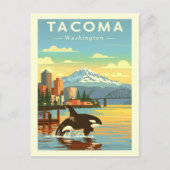 Vintage Tacoma Washington Briefkaart (Voorkant)