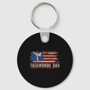 Vintage Taekwondo Dad American Usa Flag Sports The Sleutelhanger