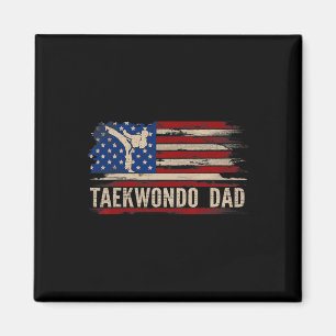 Vintage Taekwondo Vader Amerikaanse Vlag Sport De Magneet