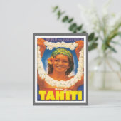 Vintage Tahiti Briefkaart (Staand voorkant)