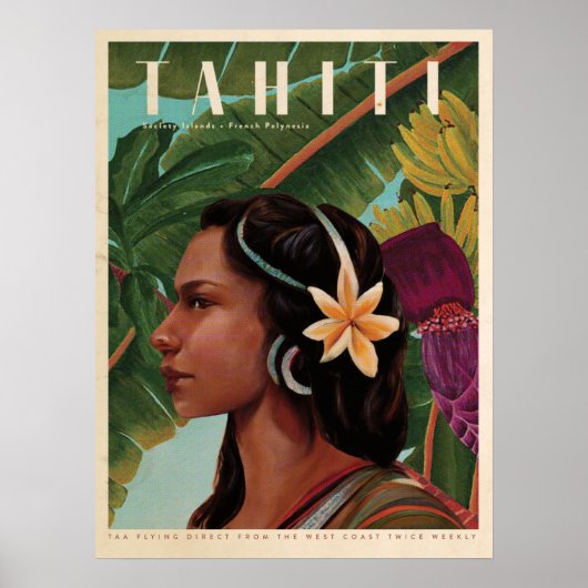 Vintage Tahiti Island Poster (Voorkant)