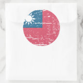 Vintage Taiwan Flag Ronde Sticker (Tas)