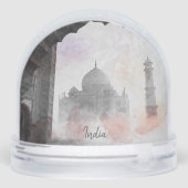 Vintage Taj Mahal Snow Globe – Retro India Travel  Sneeuwbol (Achterkant)