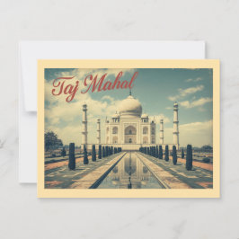 Vintage Taj Mahal Travel Briefkaart
