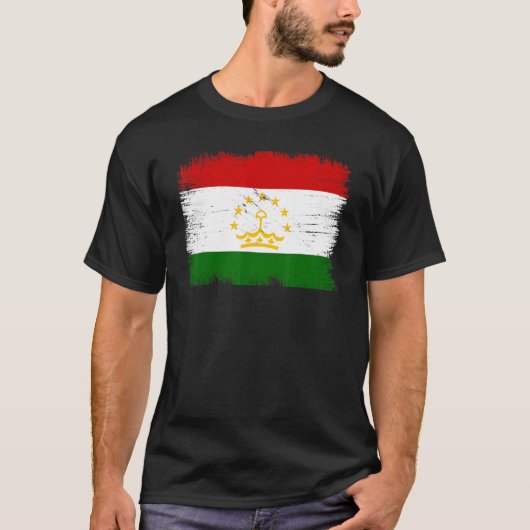 Vintage Tajikistan Flag Tajikistani Independence D T-shirt (Voorkant)