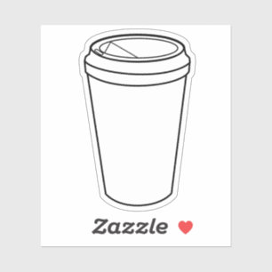Vintage Take-Away Koffiebeker Grafisch Ontwerp Sticker