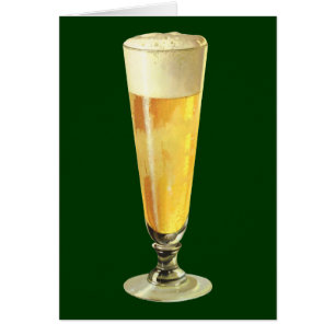 Vintage Tall Frosty Draft Beer, Alcohol Beverage