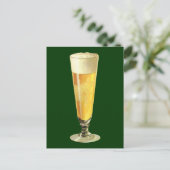 Vintage Tall Frosty Draft Beer, Alcohol Beverage Briefkaart (Staand voorkant)