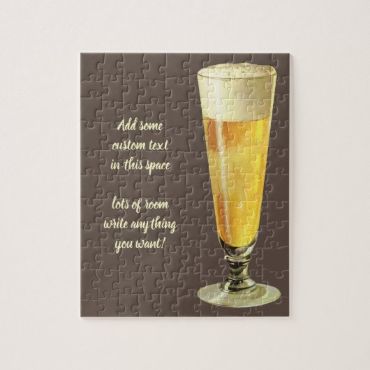 Vintage Tall Frosty Draft Beer, Alcohol Beverage Legpuzzel (Verticaal)
