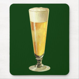 Vintage Tall Frosty Draft Beer, Alcohol Beverage Muismat