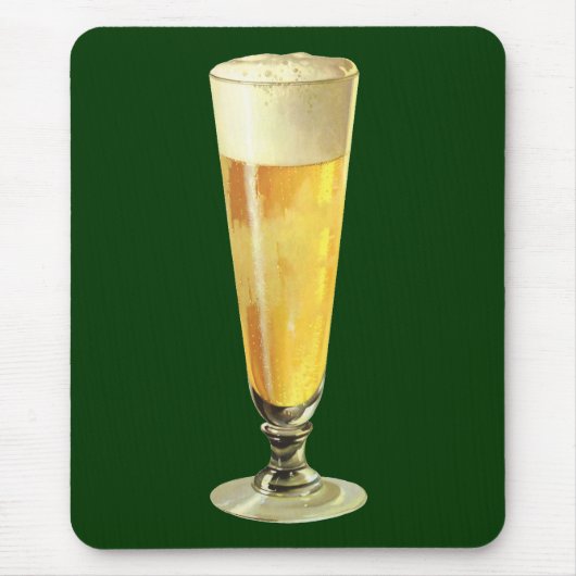 Vintage Tall Frosty Draft Beer, Alcohol Beverage Muismat (Voorkant)