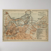 Vintage Tallinn Estland Map (1914) Poster (Voorkant)