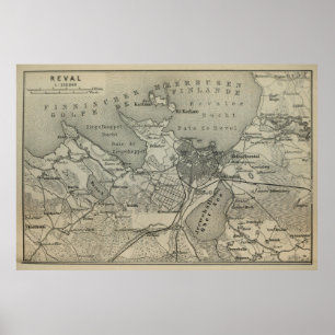 Vintage Tallinn Estland Map (1914) V.2 Poster