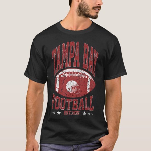 Vintage TampaBay Football Retro Distressed T-Shirt (Voorkant)