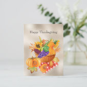Vintage Tan Basket Vegetables Florence Thanksgivin Feestdagenkaart (Staand voorkant)