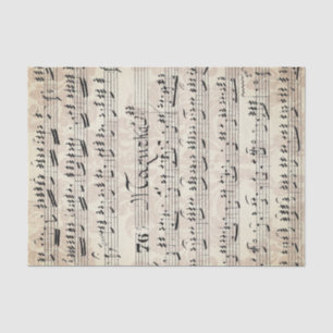 Vintage Tan Sheet Music Collage Tissuepapier