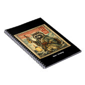 Vintage Tanuki Folklore Stamp Style Illustration Notitieboek (Rechterzijde)