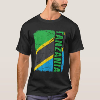 Vintage Tanzaniaanse Vlag Tanzania Trots Roots Erf T-shirt