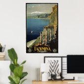 Vintage Taormina Sicilië - Italiaanse reisorganisa Poster (Thuiskantoor)